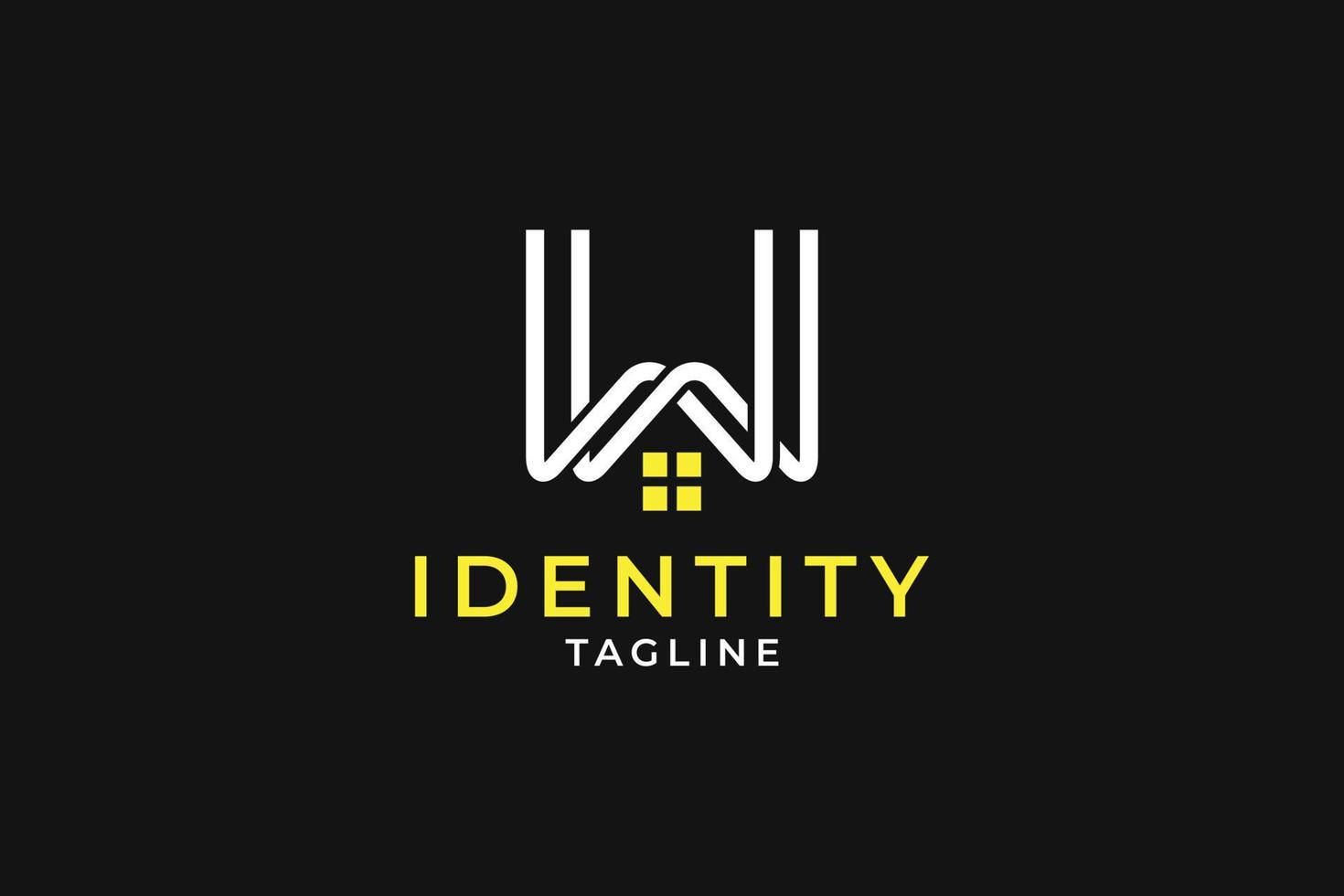 logo immobilier lettre w, graphique vectoriel de conception de style monogramme minimal