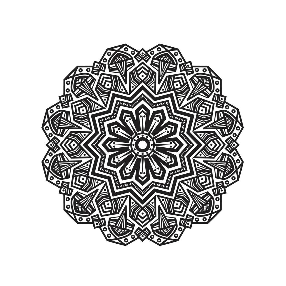 graphique vectoriel de décoration de mandala élégant monochrome