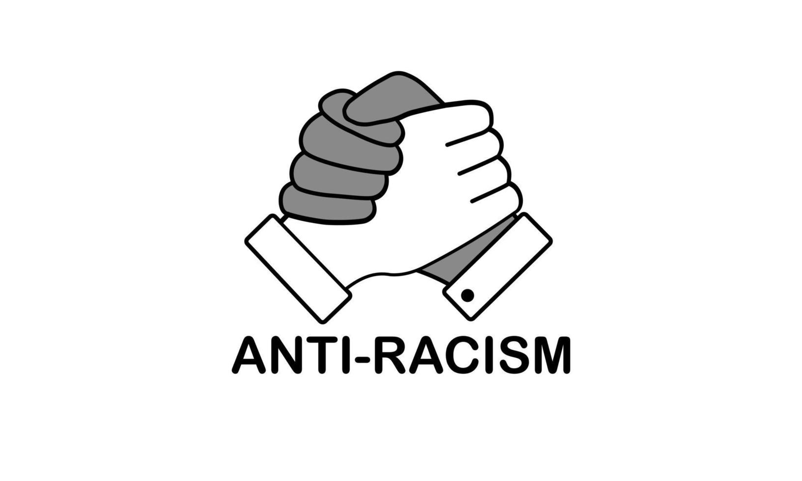 Homie poignées de main symbole vecteur anti racisme