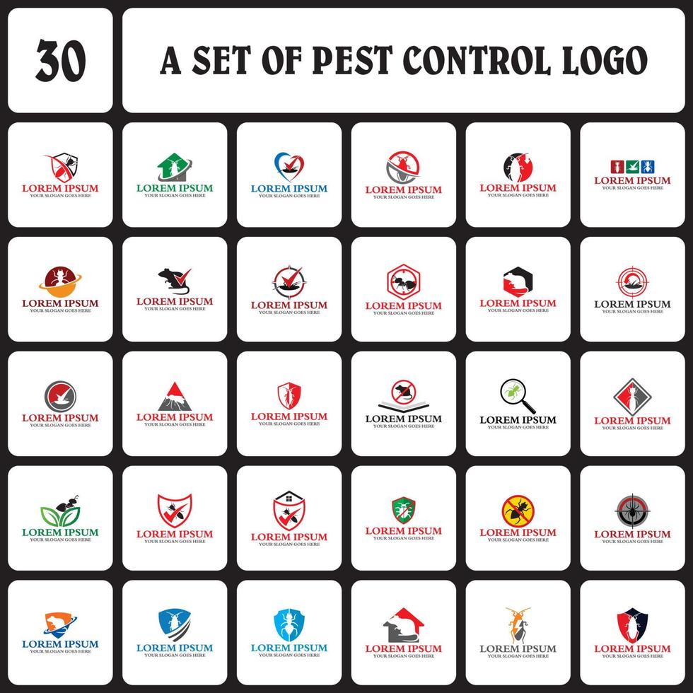 un ensemble de logo de lutte antiparasitaire, un ensemble de logo d'insecticide vecteur
