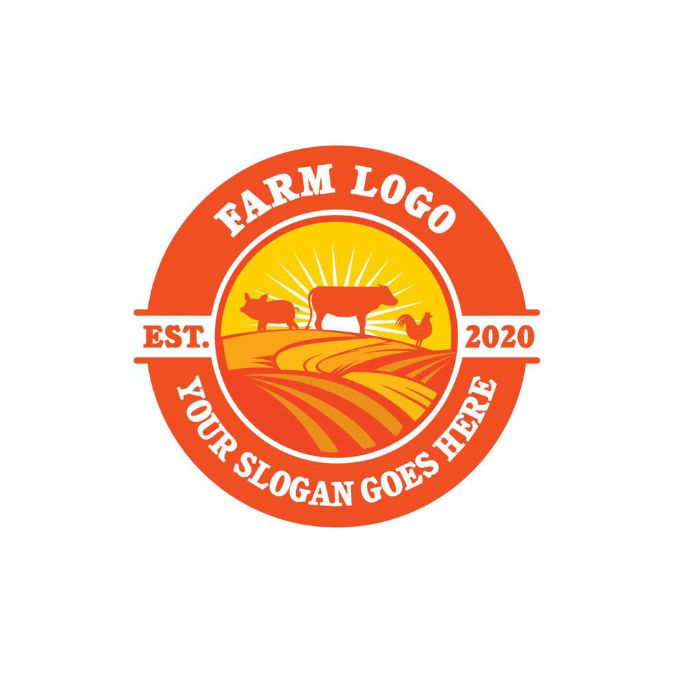 logo de ferme, vecteur de logo de ranch