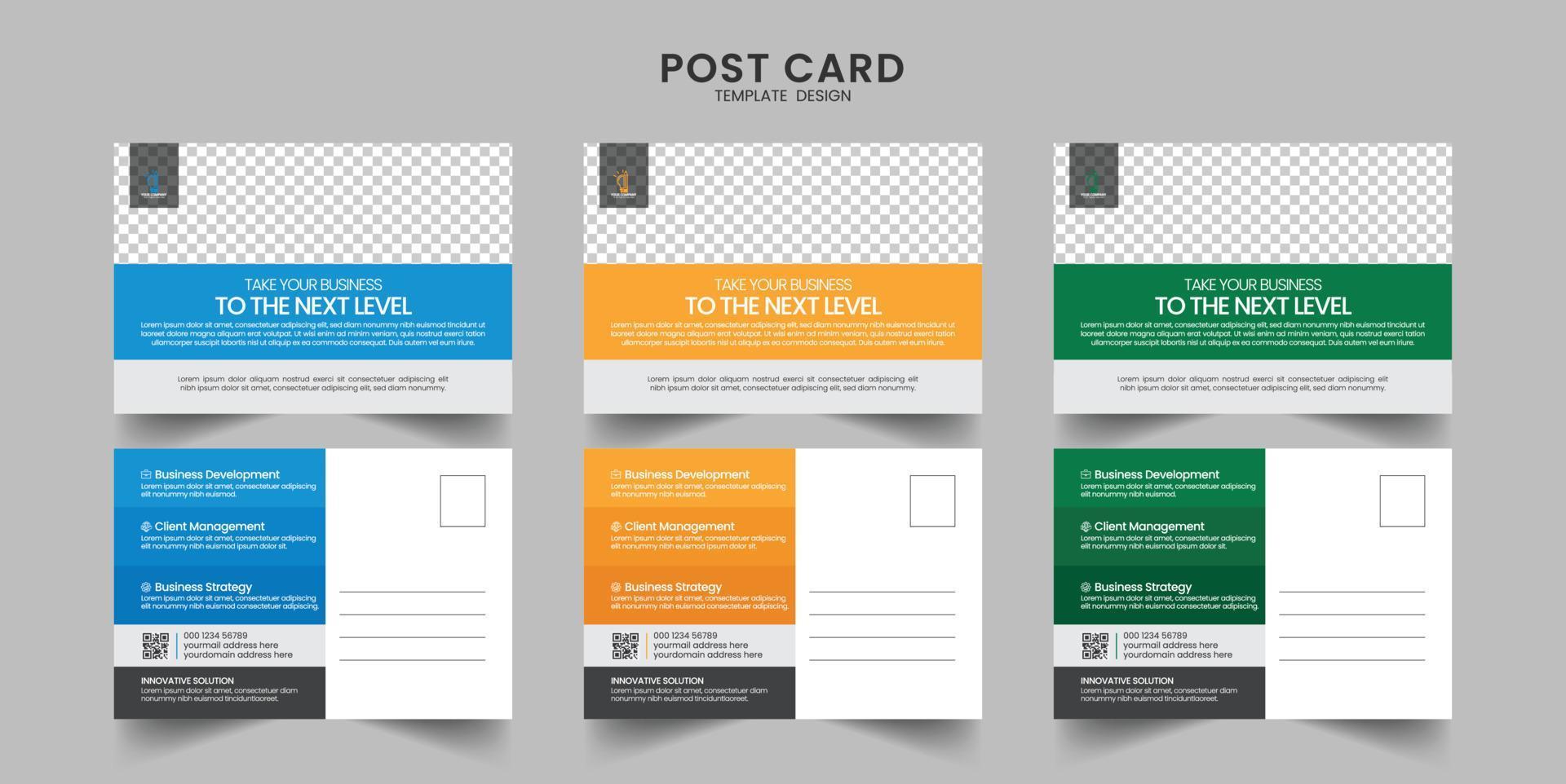 conception de modèle de carte postale d'entreprise ou d'agence de marketing et modèle de conception de carte postale eddm vecteur