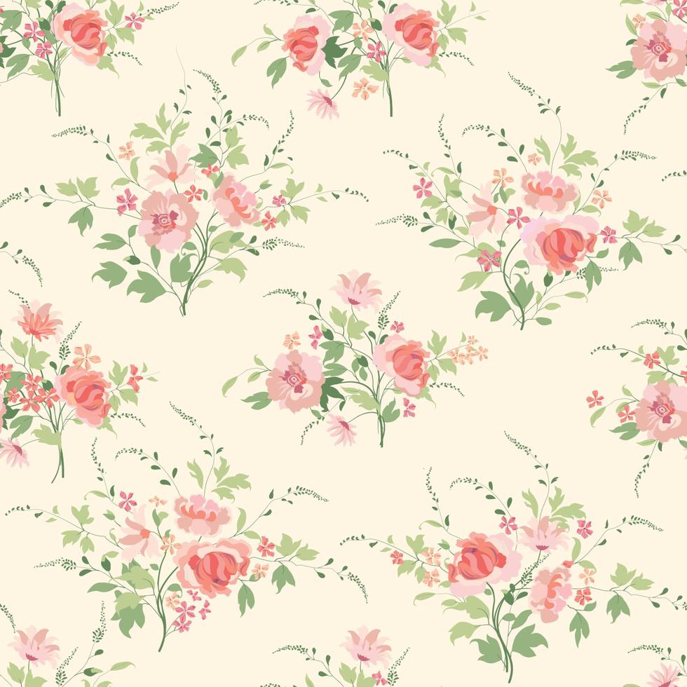 motif floral sans soudure. fond de fleur. s'épanouir papier peint d'été ornemental avec des fleurs. vecteur