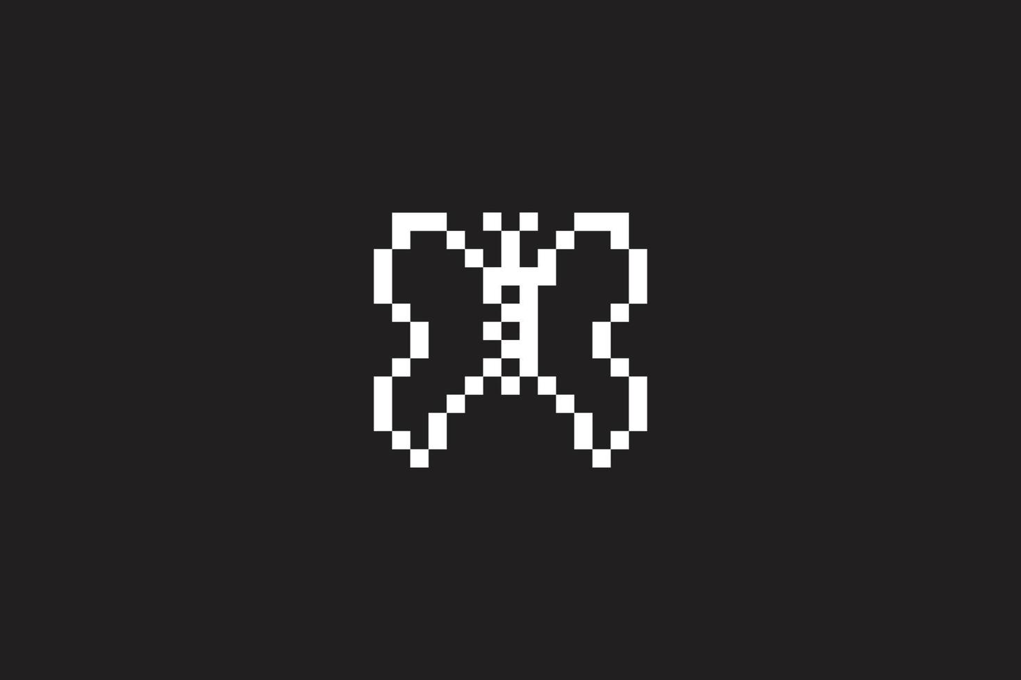 création de logo pixel papillon moderne simple, art numérique, graphique vectoriel