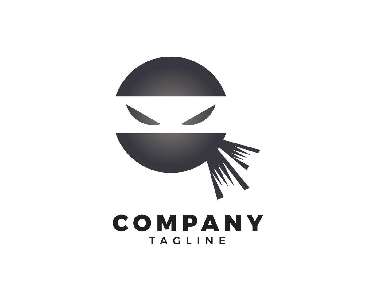 modèle de vecteur de conception de logo de guerrier ninja