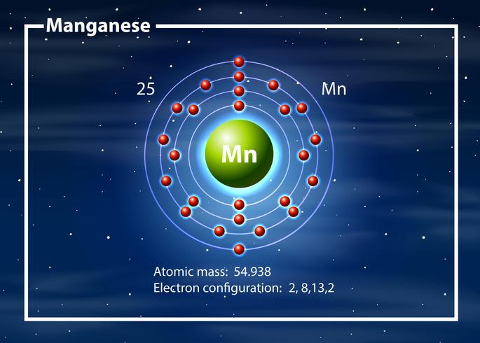 Diagramme atome chimiste de magganèse vecteur