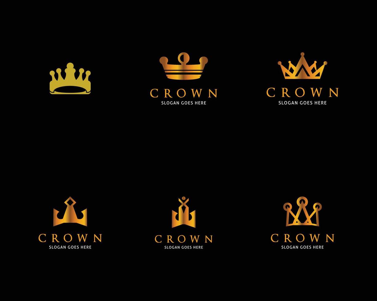 ensemble de couronne logo modèle vecteur icône illustration design