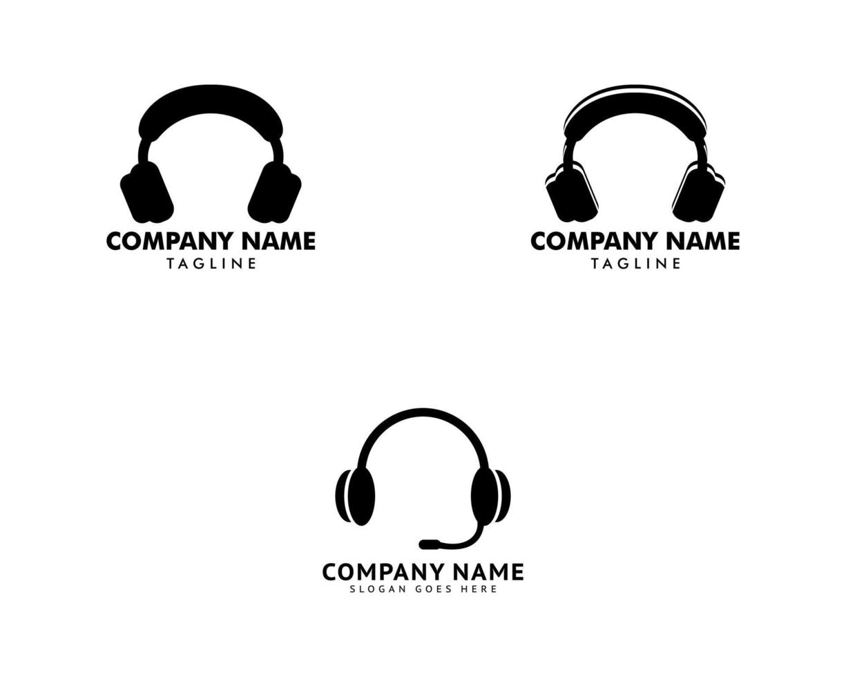 ensemble de conception de vecteur de logo d'icône d'écouteur d'écouteur