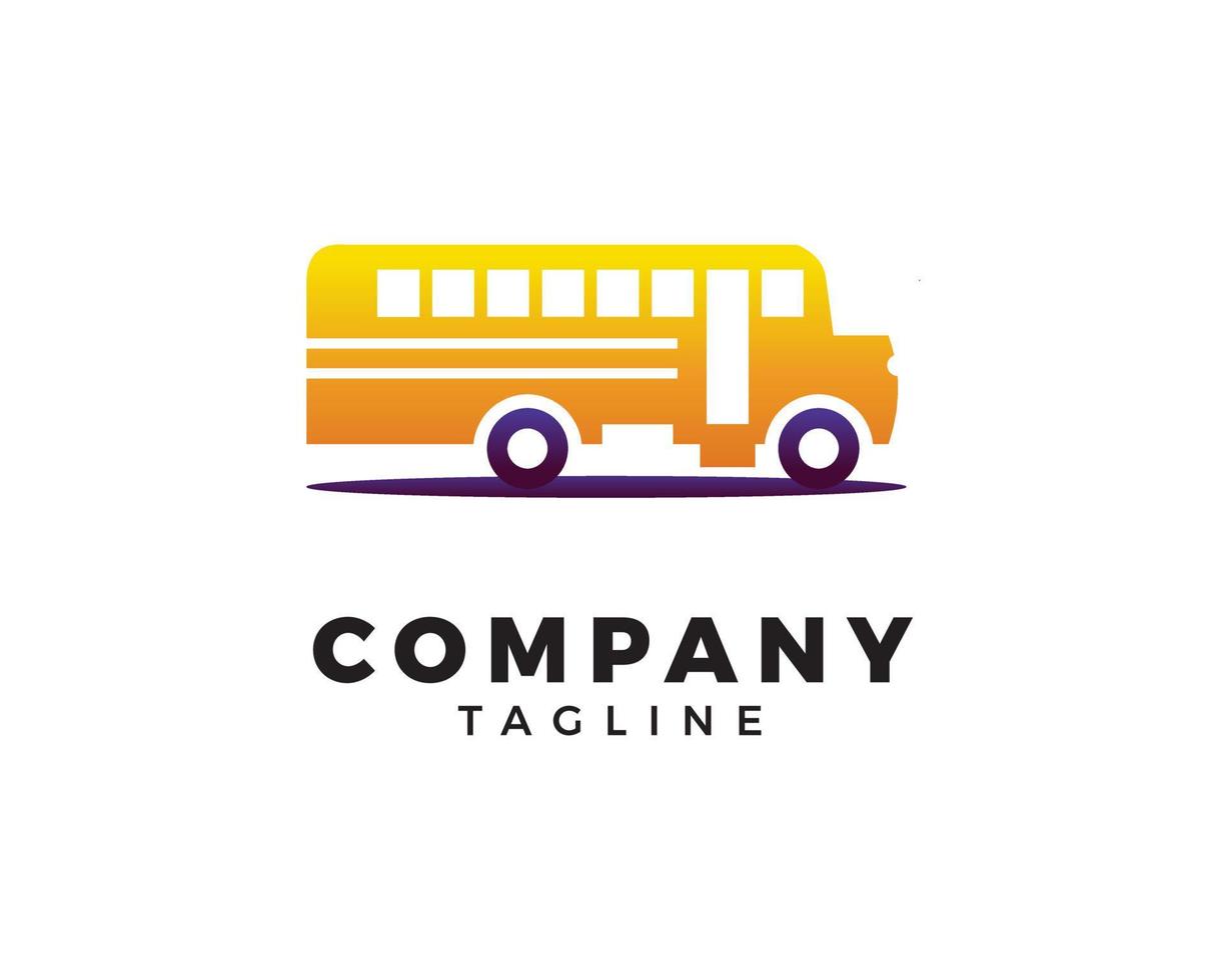 vecteur de modèle de conception d'icône de logo d'autobus scolaire