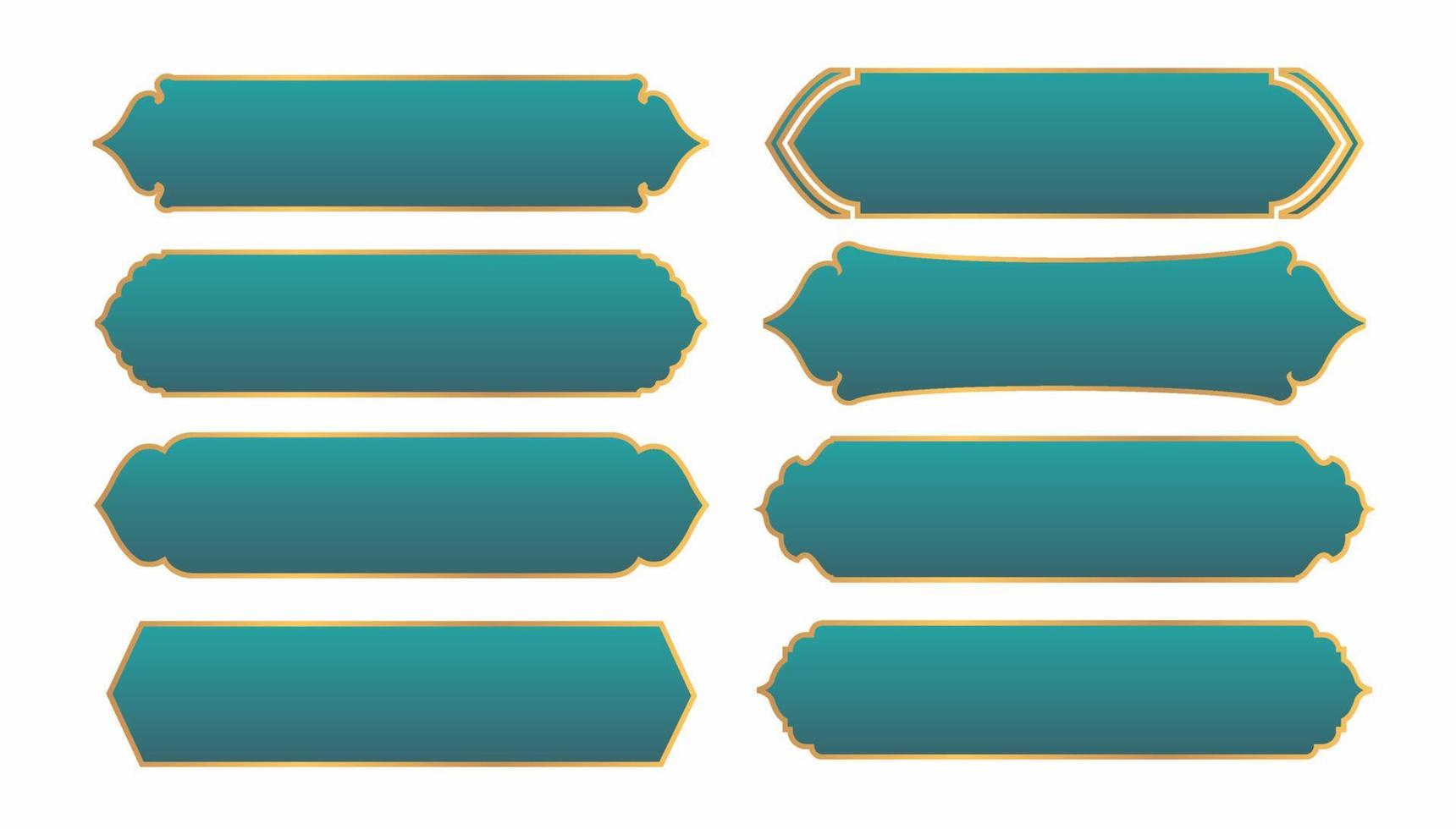 ruban islamique sous diverses formes avec couleur vecteur