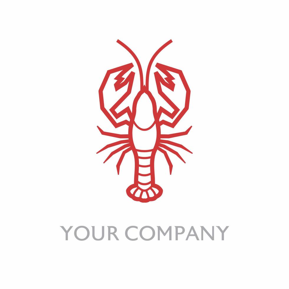illustration de logo vectoriel style de mascotte simple de homard