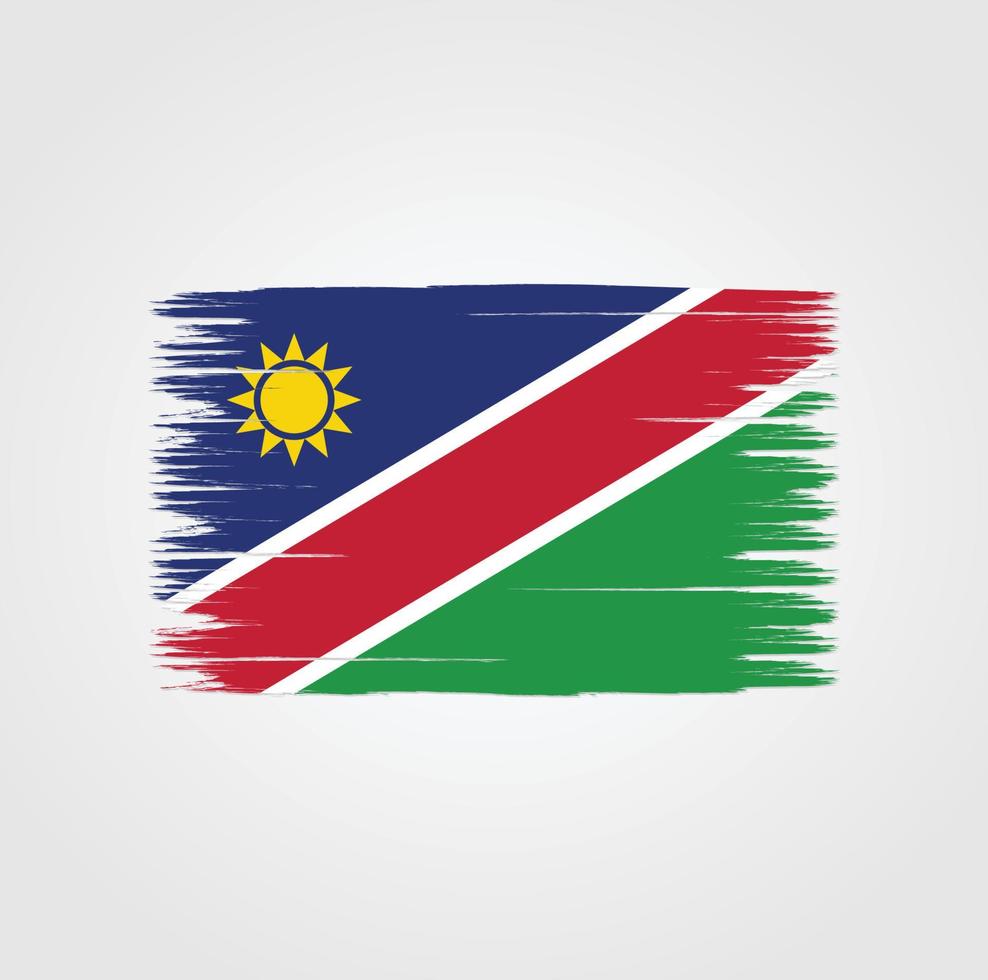 drapeau de la namibie avec style pinceau vecteur