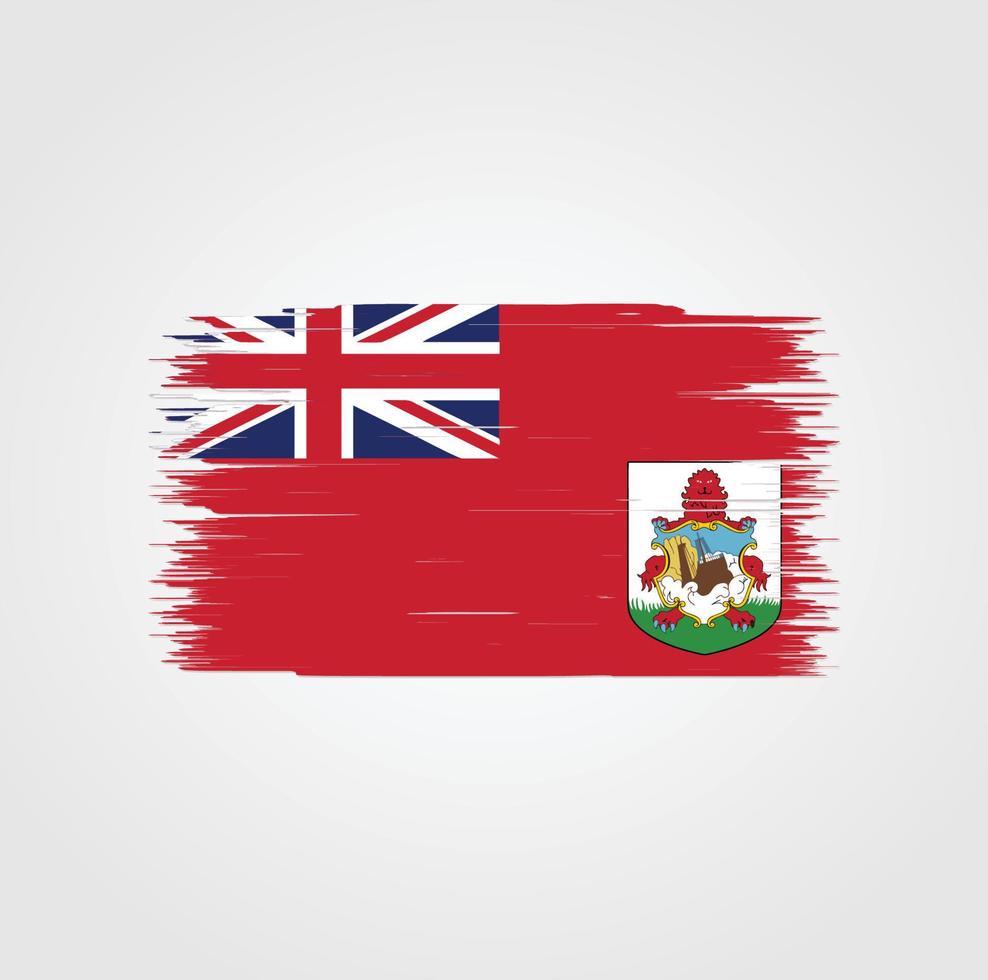 drapeau des bermudes avec style pinceau vecteur