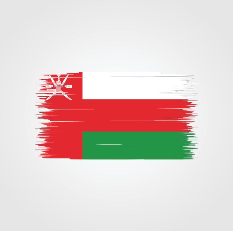 drapeau oman avec style pinceau vecteur