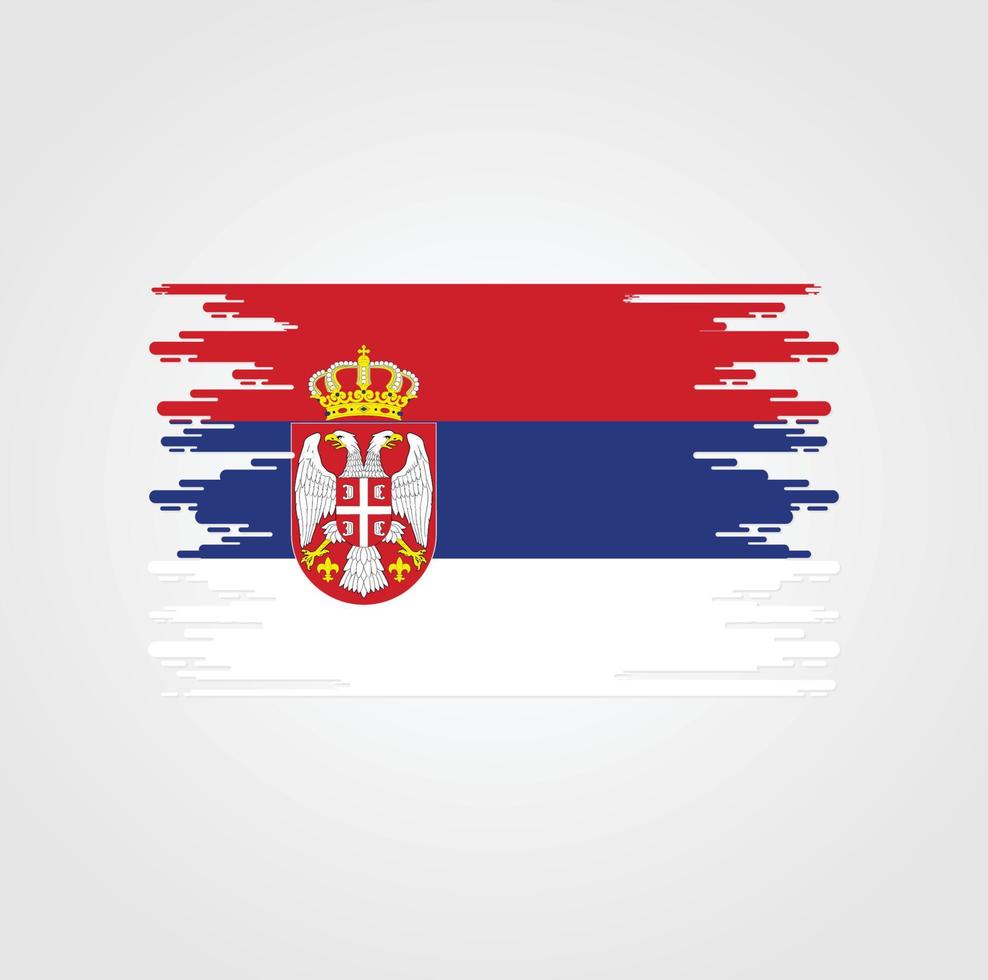 drapeau de la serbie avec un design de style pinceau aquarelle vecteur