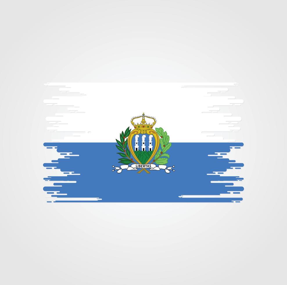 drapeau de saint marin avec un design de style pinceau aquarelle vecteur