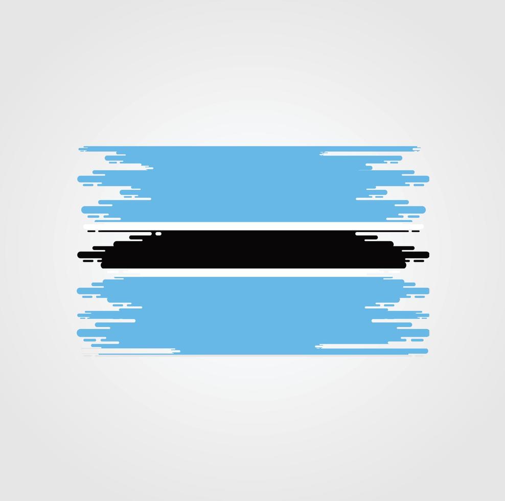 drapeau du botswana avec un design de style pinceau aquarelle vecteur