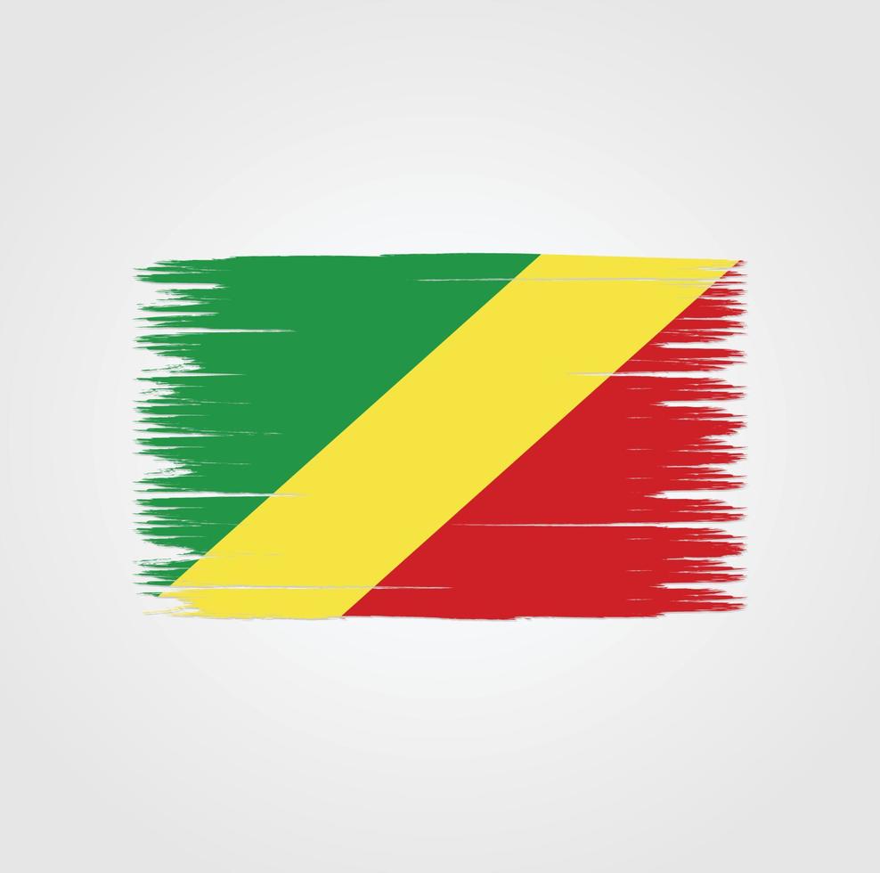 drapeau du congo avec style pinceau vecteur