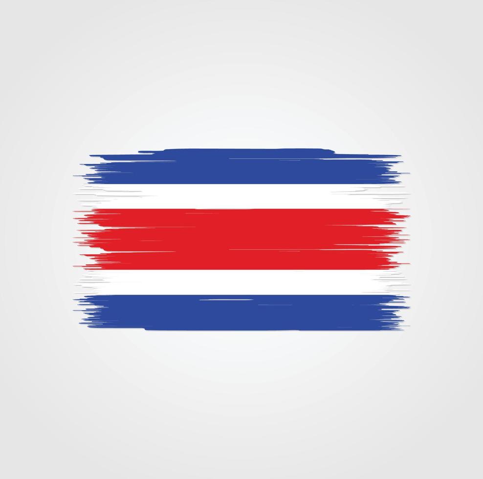 drapeau du costa rica avec style pinceau vecteur