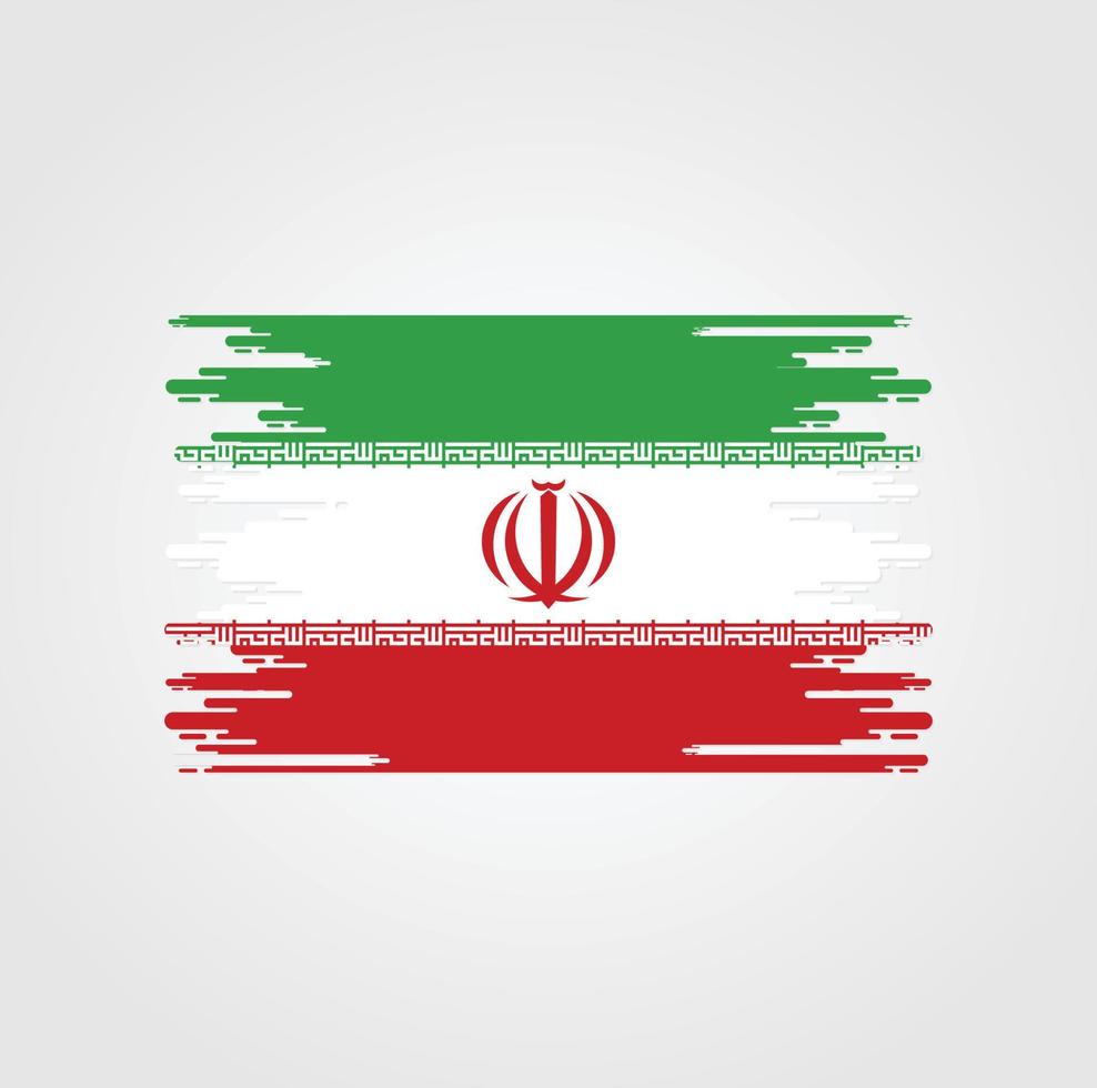 drapeau iran avec un design de style pinceau aquarelle vecteur