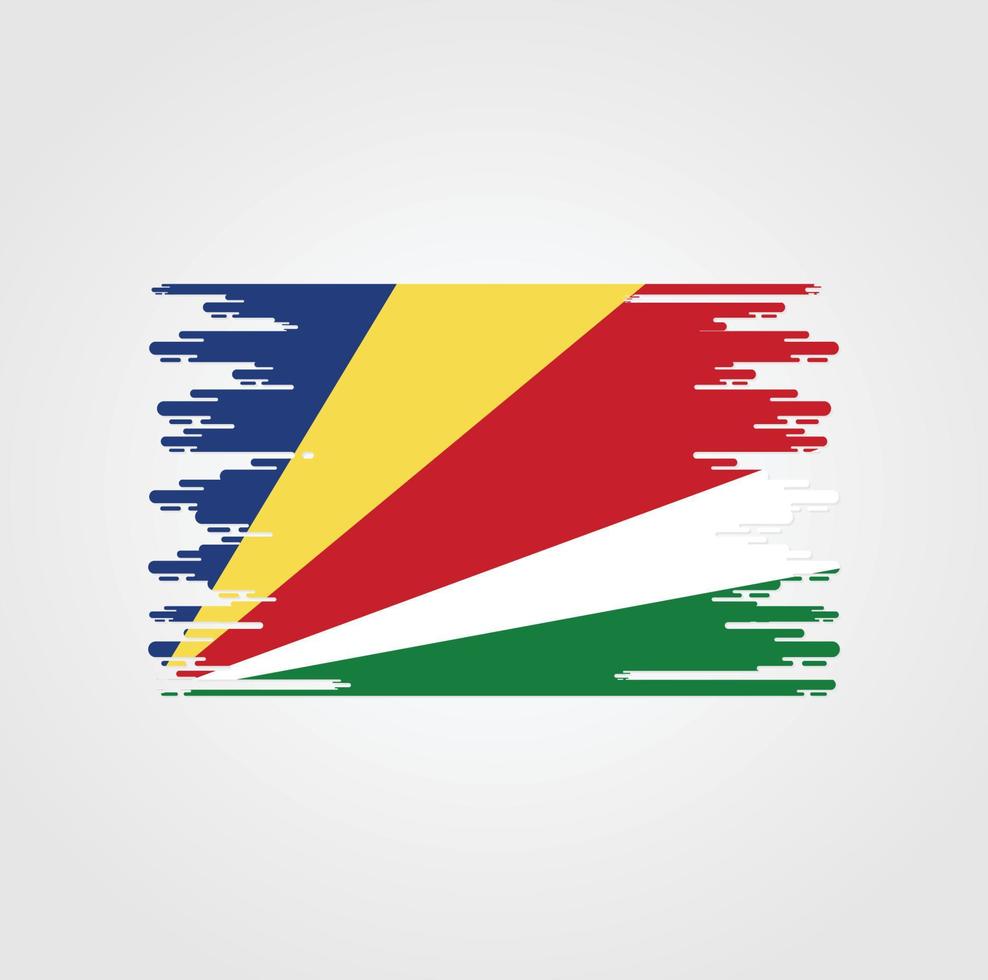 drapeau des seychelles avec un design de style pinceau aquarelle vecteur