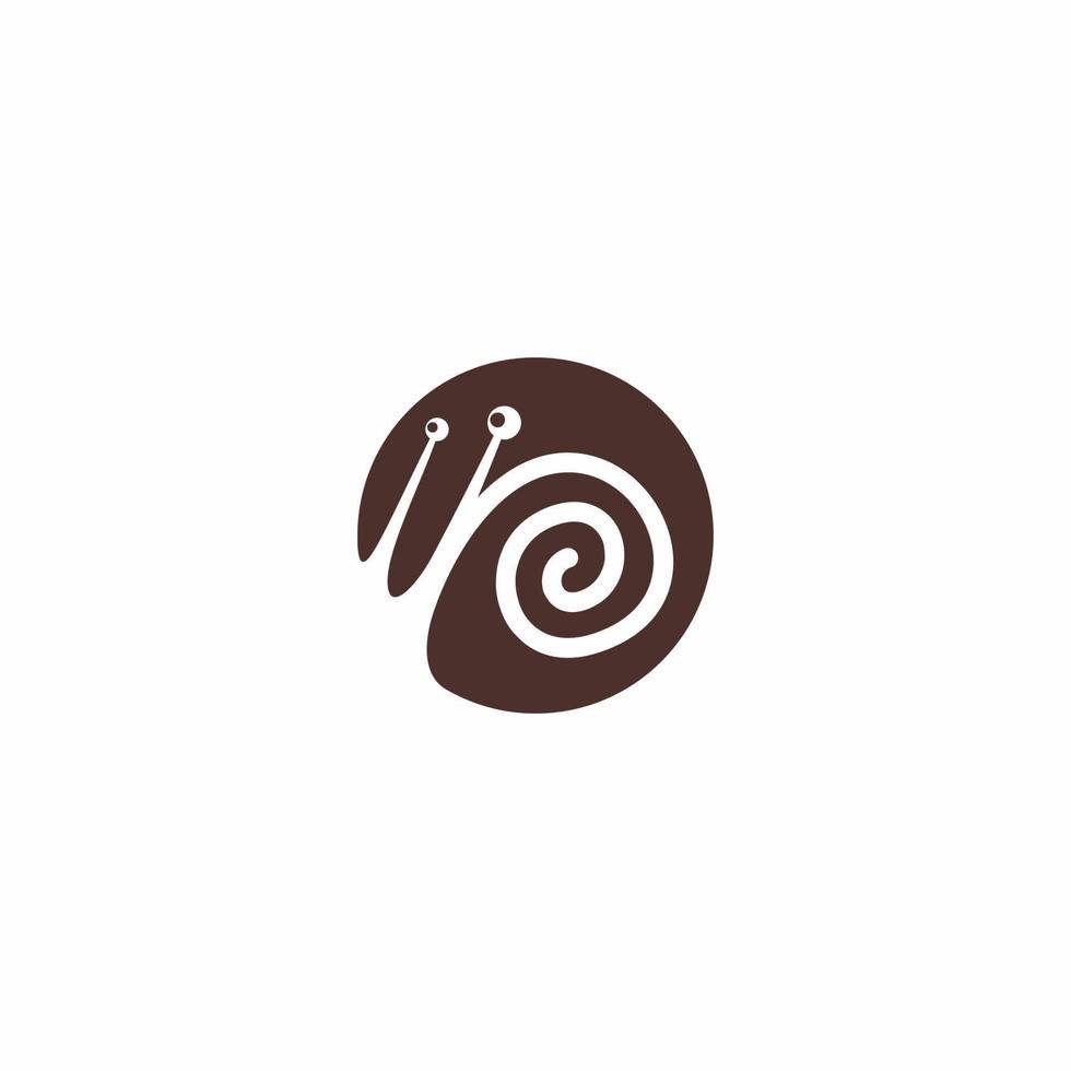 logo d'escargot en spirale cercle unique vecteur