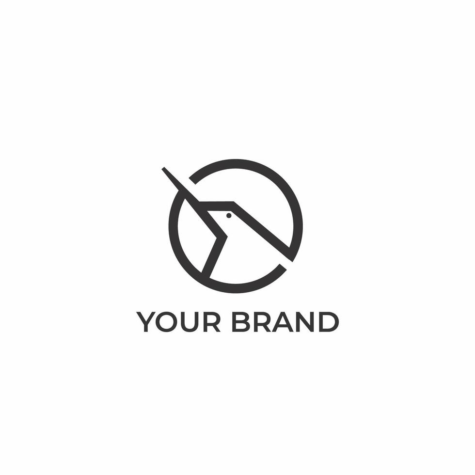 élégant logo d'oiseau de cercle minimaliste pour votre marque vecteur