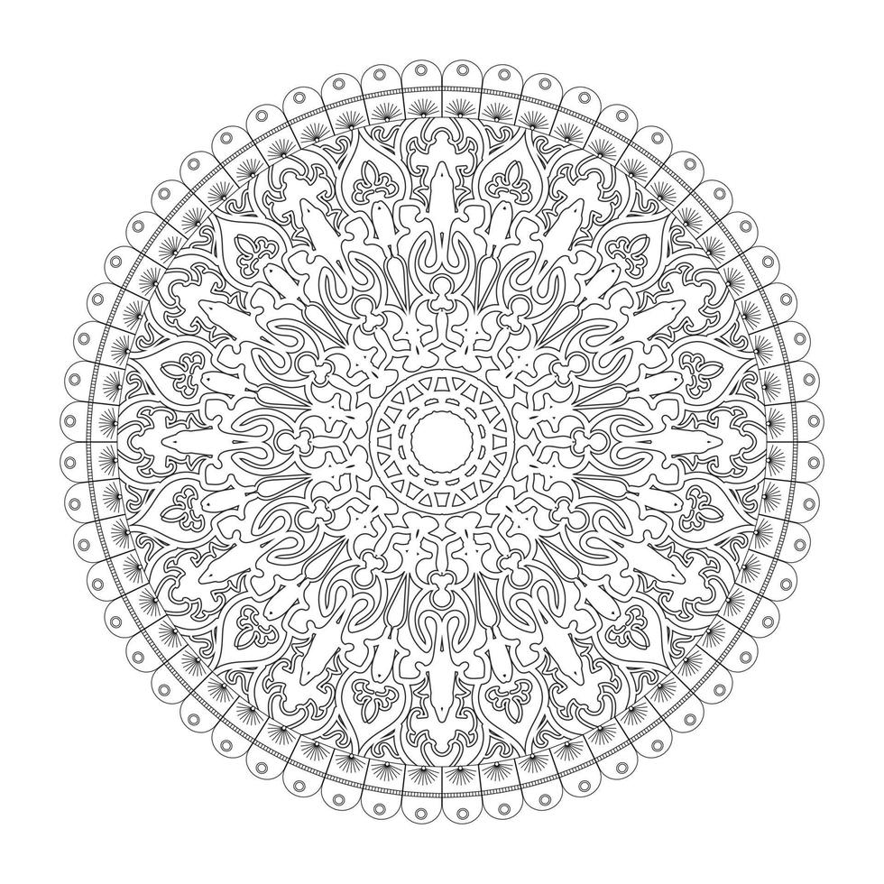 Éléments de décoration d'art mandala à motif circulaire vecteur