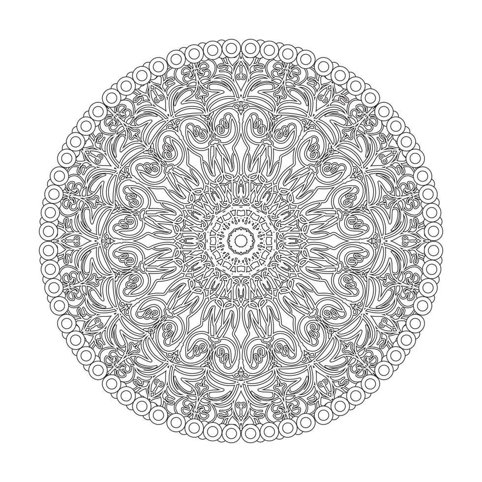 Éléments de décoration d'art mandala à motif circulaire vecteur