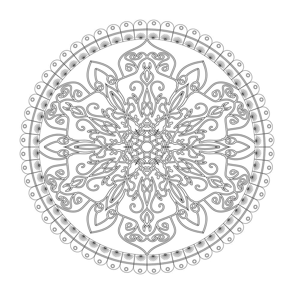 Éléments de décoration d'art mandala à motif circulaire vecteur