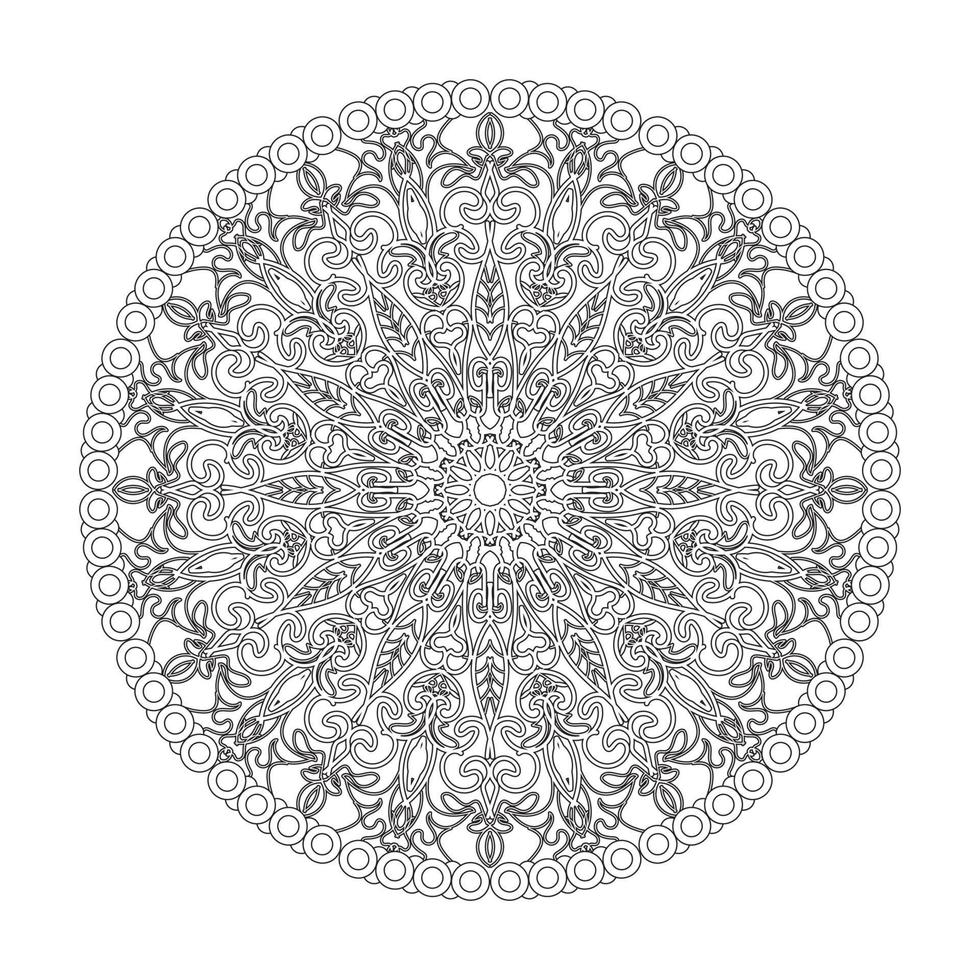 Éléments de décoration d'art mandala à motif circulaire vecteur