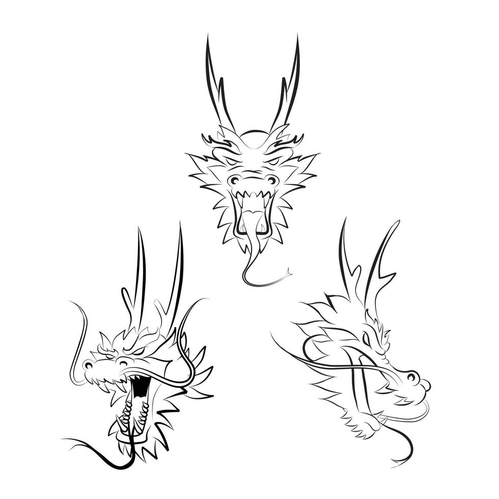 illustration de conception de tête de dragon vecteur