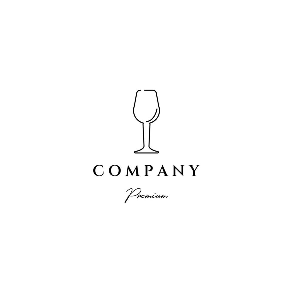 icône d'art en ligne de verre logo design d'illustration vectorielle minimaliste vecteur