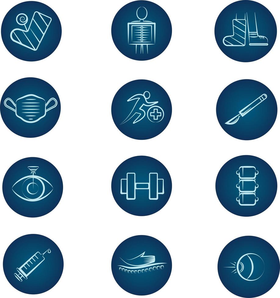 ensemble d'illustrations vectorielles d'icônes de ligne orthopédique médicale vecteur