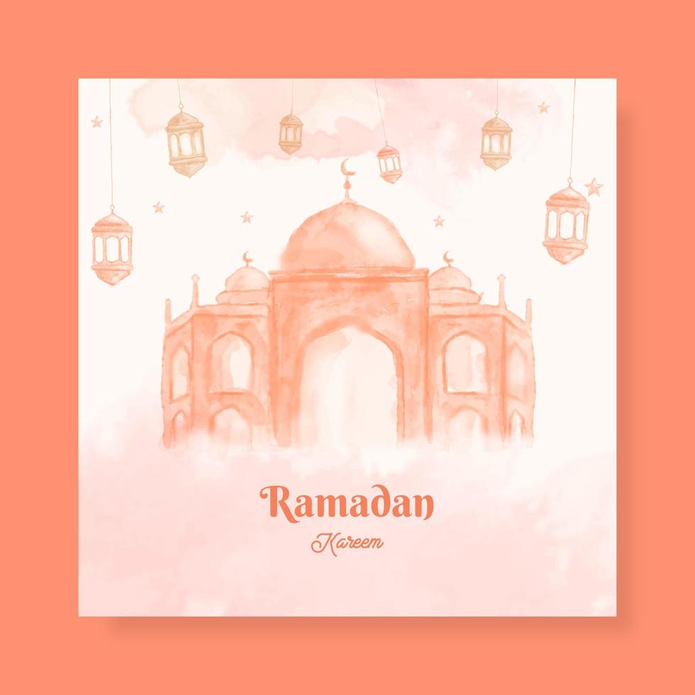 modèle de bannière carrée ramadan kareem vecteur