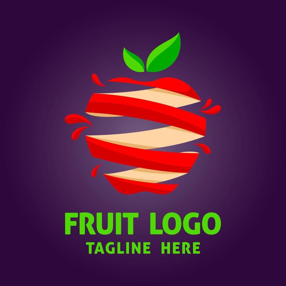modèle abstrait de logo de pomme. conception de vecteur plat pour magasin bio, magasin d'aliments sains et café.