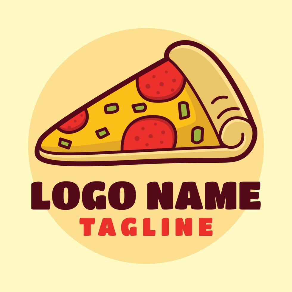 modèle de logo de pizza, adapté au logo du restaurant et du café vecteur