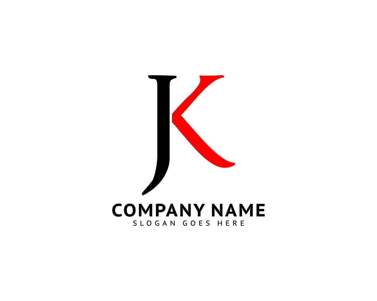 création de modèle de logo lettre initiale jk vecteur