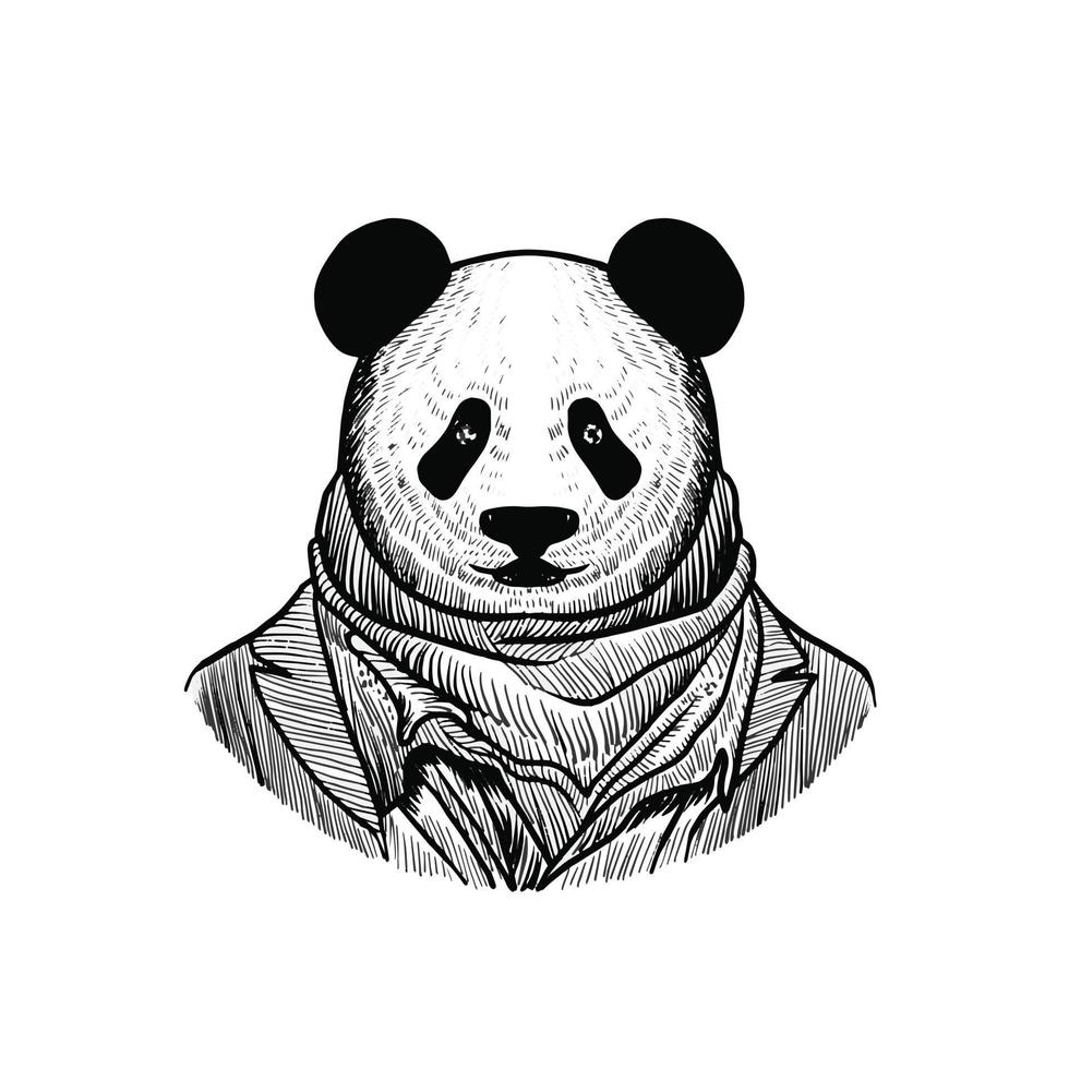 illustration de panda déguisé en humain vecteur