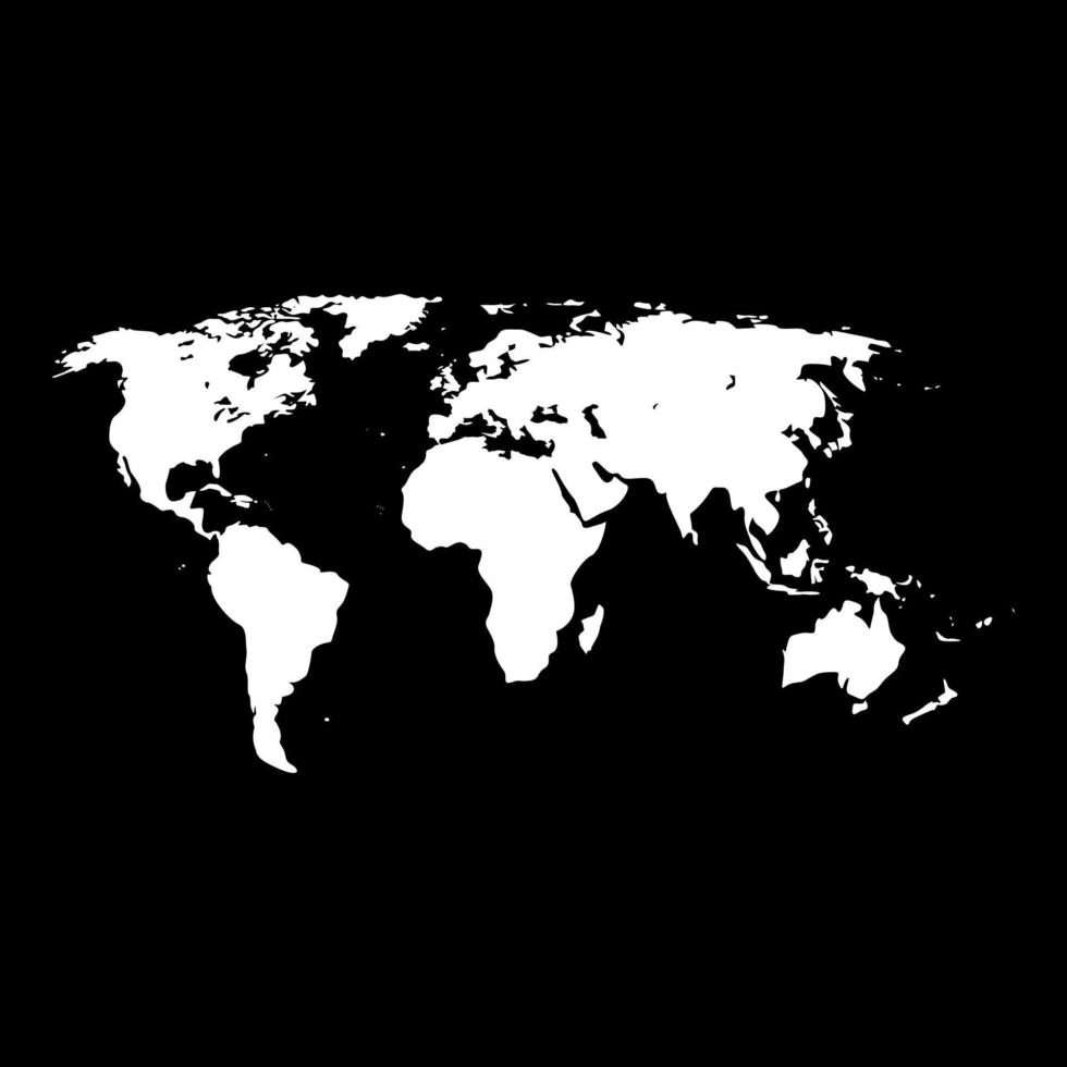 carte du monde c'est l'icône blanche. vecteur