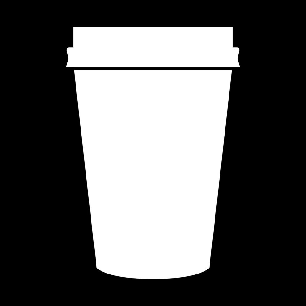 icône de couleur blanche de tasse à café en papier. vecteur