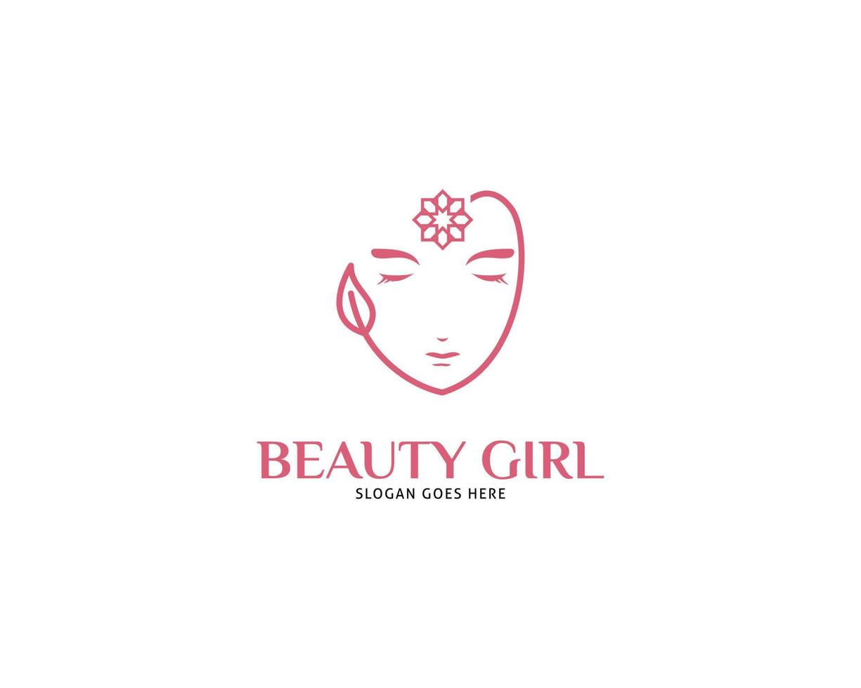 illustration vectorielle de conception de logo de visage de femme, silhouette de fille pour les cosmétiques, la beauté, le salon, la santé et le spa, les thèmes de la mode vecteur