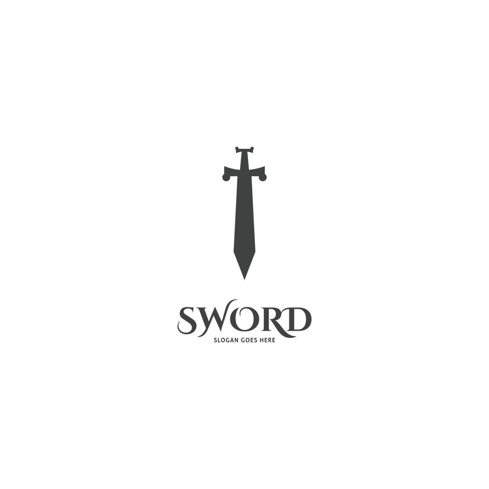 logo de conception d'illustration vectorielle d'icône d'épée vecteur