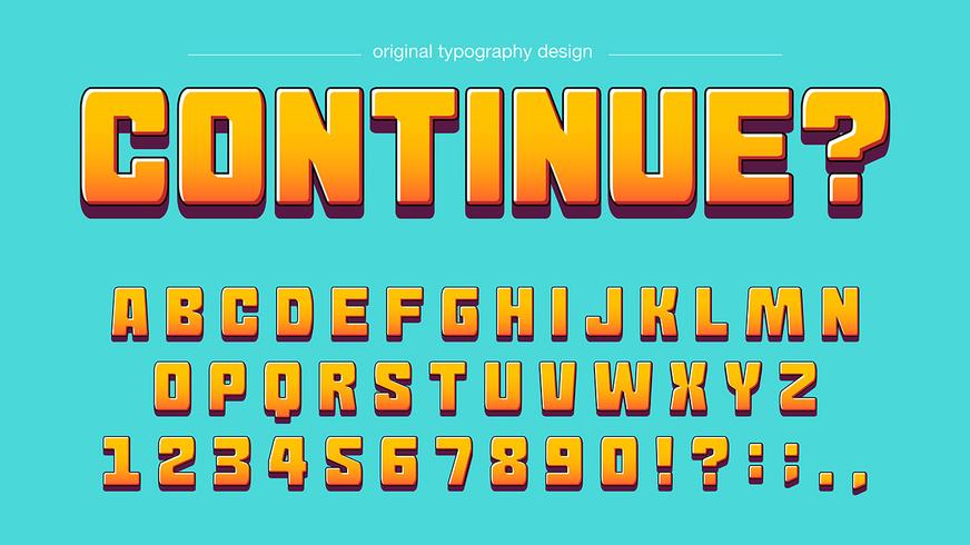 Jeu audacieux jeu de typographie orange vecteur