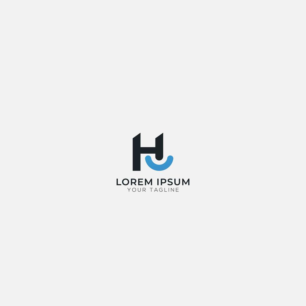 sourire et lettre h logo monogramme lettre vecteur moderne