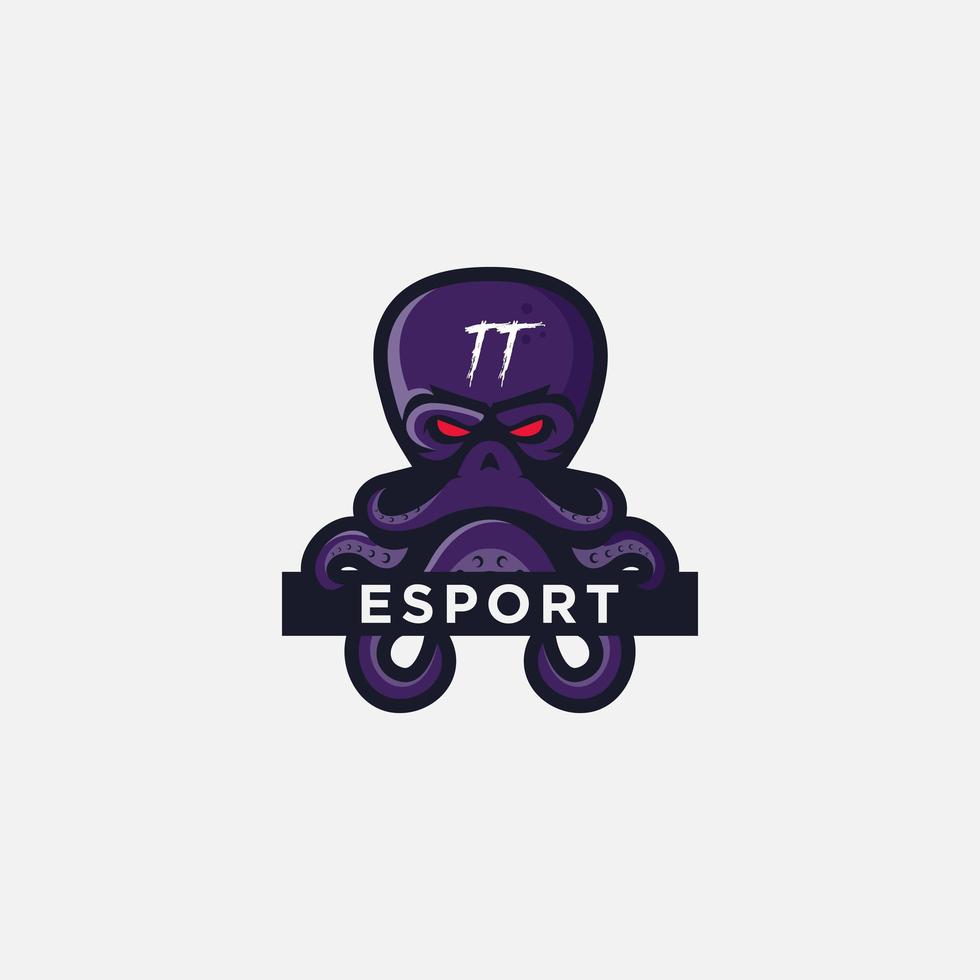 mascotte tentacule logo e sport jeu calmar vecteur