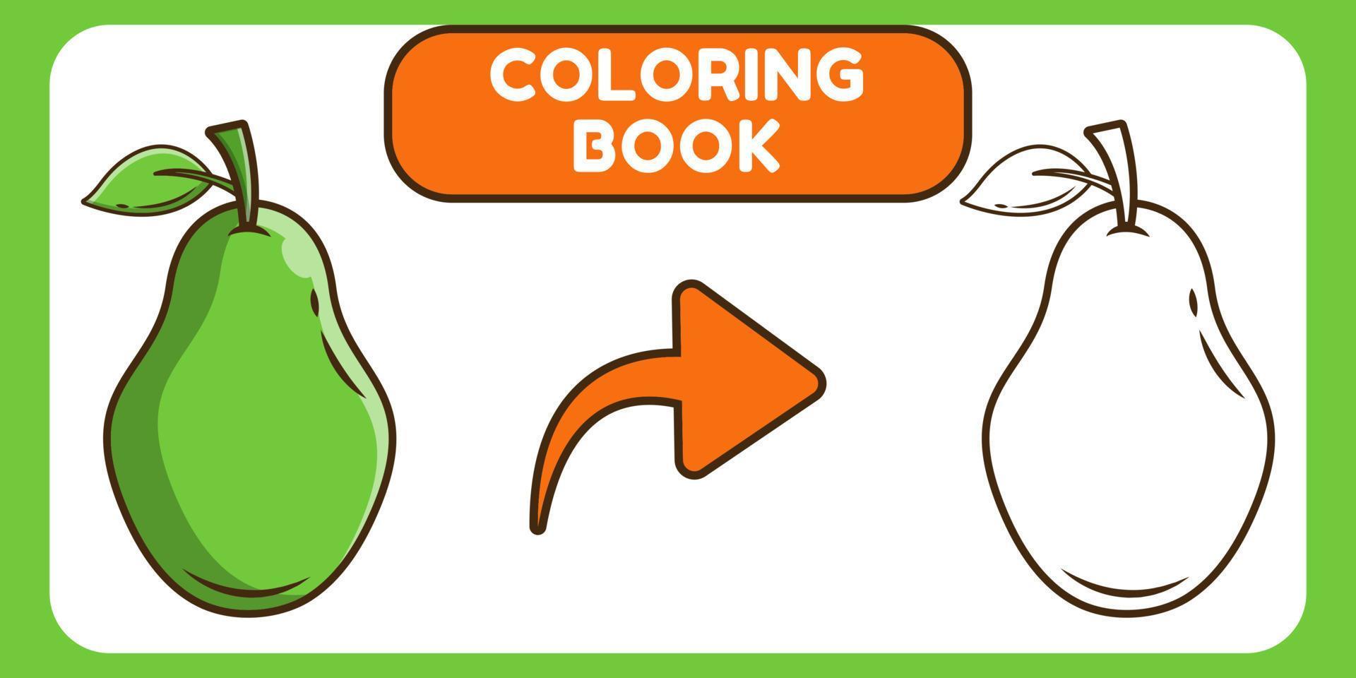 livre de coloriage doodle dessin animé mignon avocat dessiné à la main pour les enfants vecteur