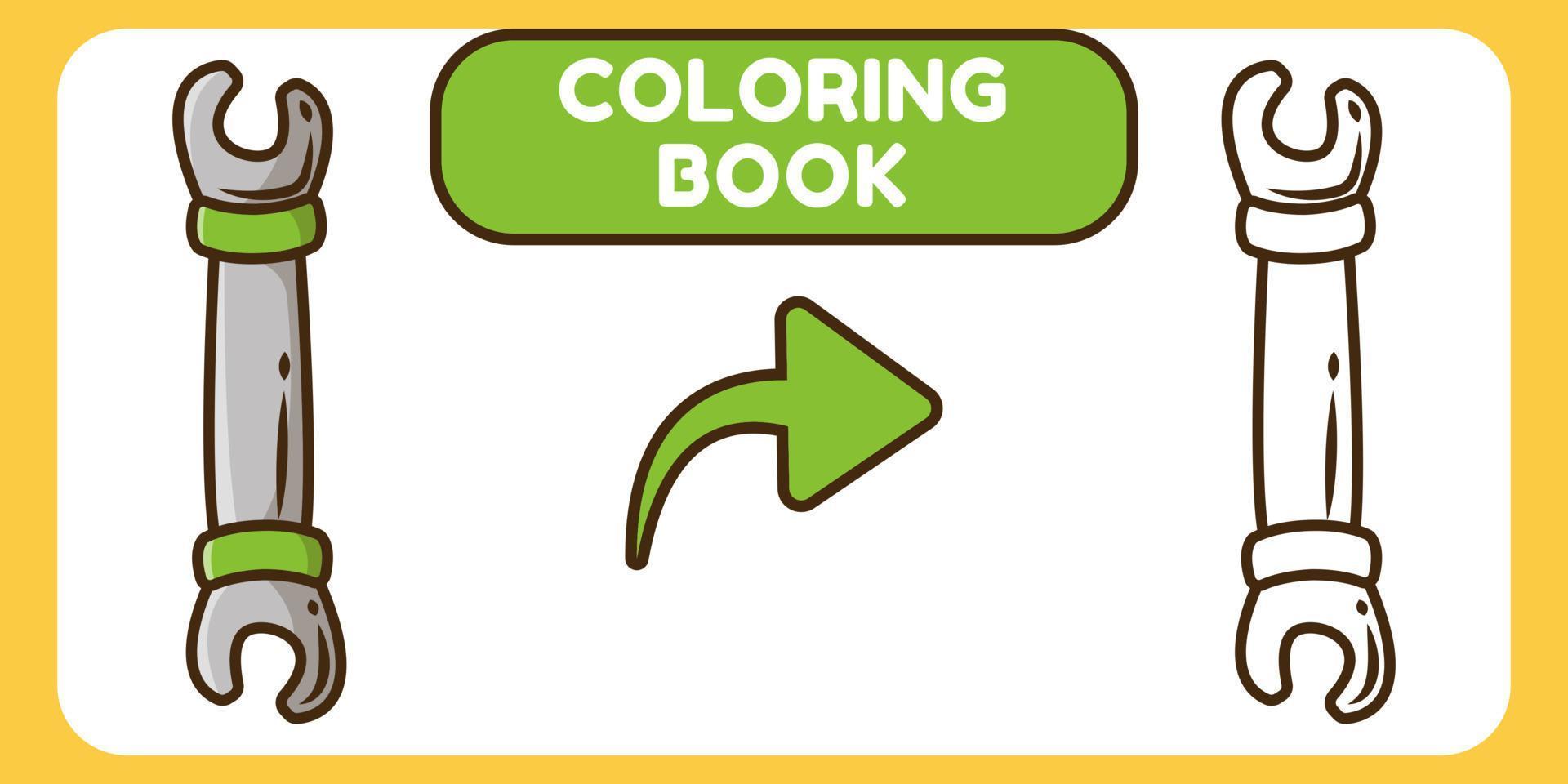 livre de coloriage de doodle de dessin animé dessiné à la main de clé mignonne pour les enfants vecteur