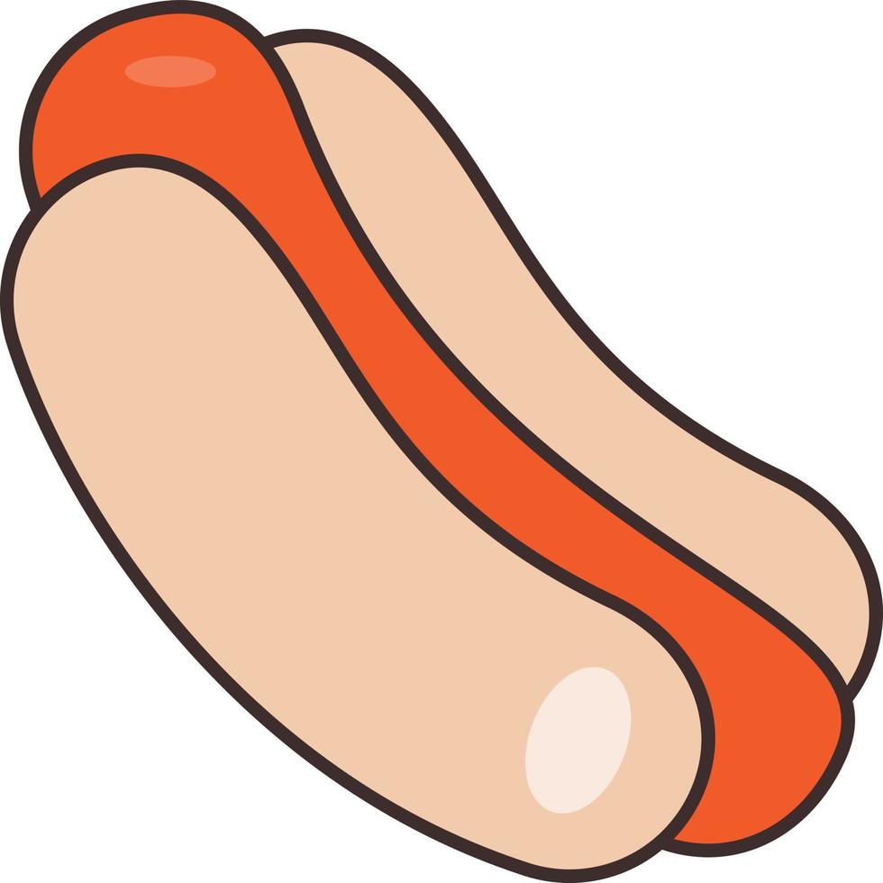 illustration vectorielle de hot-dog sur fond transparent. symboles de qualité supérieure. icône de couleur plate de ligne vectorielle pour le concept et la conception graphique. vecteur