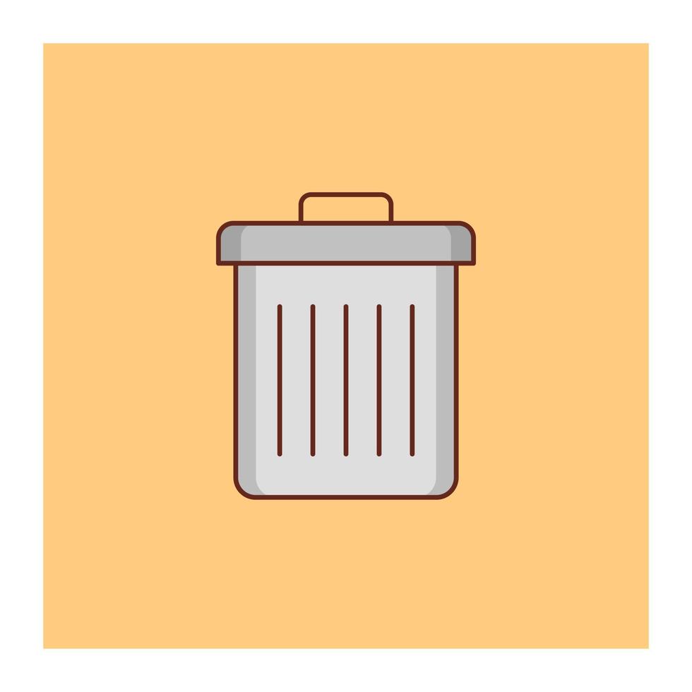 illustration vectorielle de poubelle sur un arrière-plan. symboles de qualité supérieure. icône de couleur plate de ligne vectorielle pour le concept et la conception graphique. vecteur